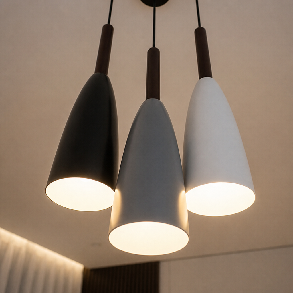 Modern Cone Pendant Shade in Matte Metal Finish