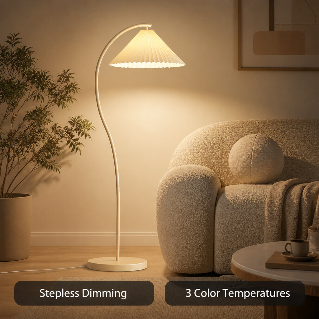 Modern Cream Stepless Dimming Floor Lamp