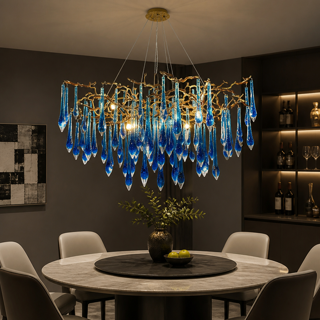 Modern Crystal Adjustable Pendant Light