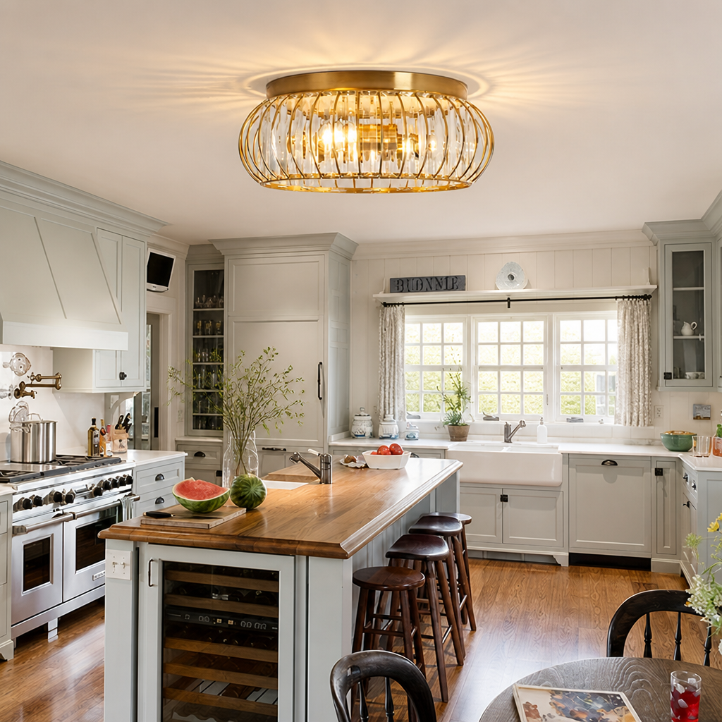 Modern Crystal Cage Ceiling Light