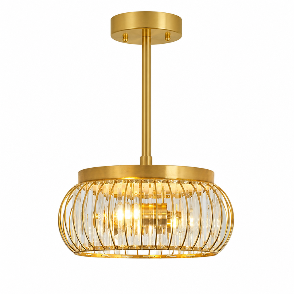 Modern Crystal Cage Ceiling Light