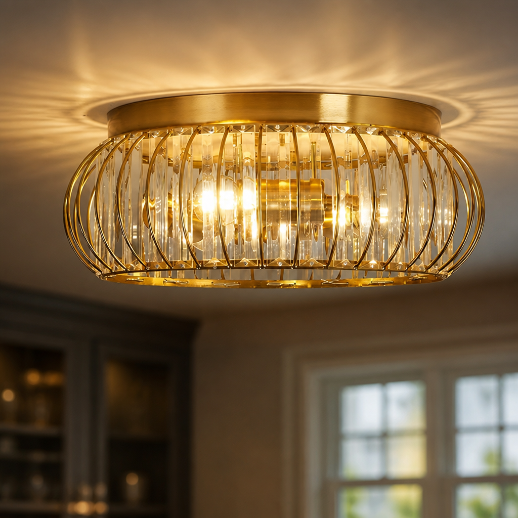 Modern Crystal Cage Ceiling Light