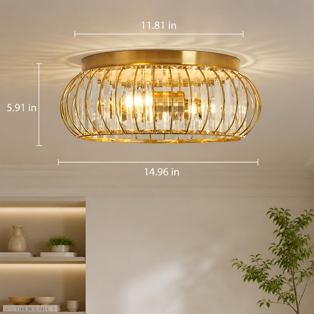 Modern Crystal Cage Ceiling Light