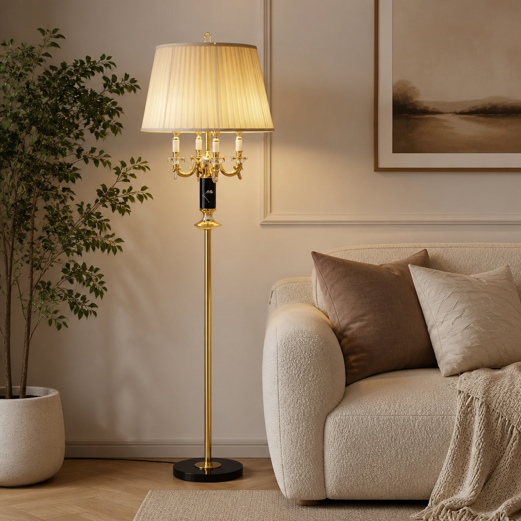 Modern Crystal Column Table Lamp