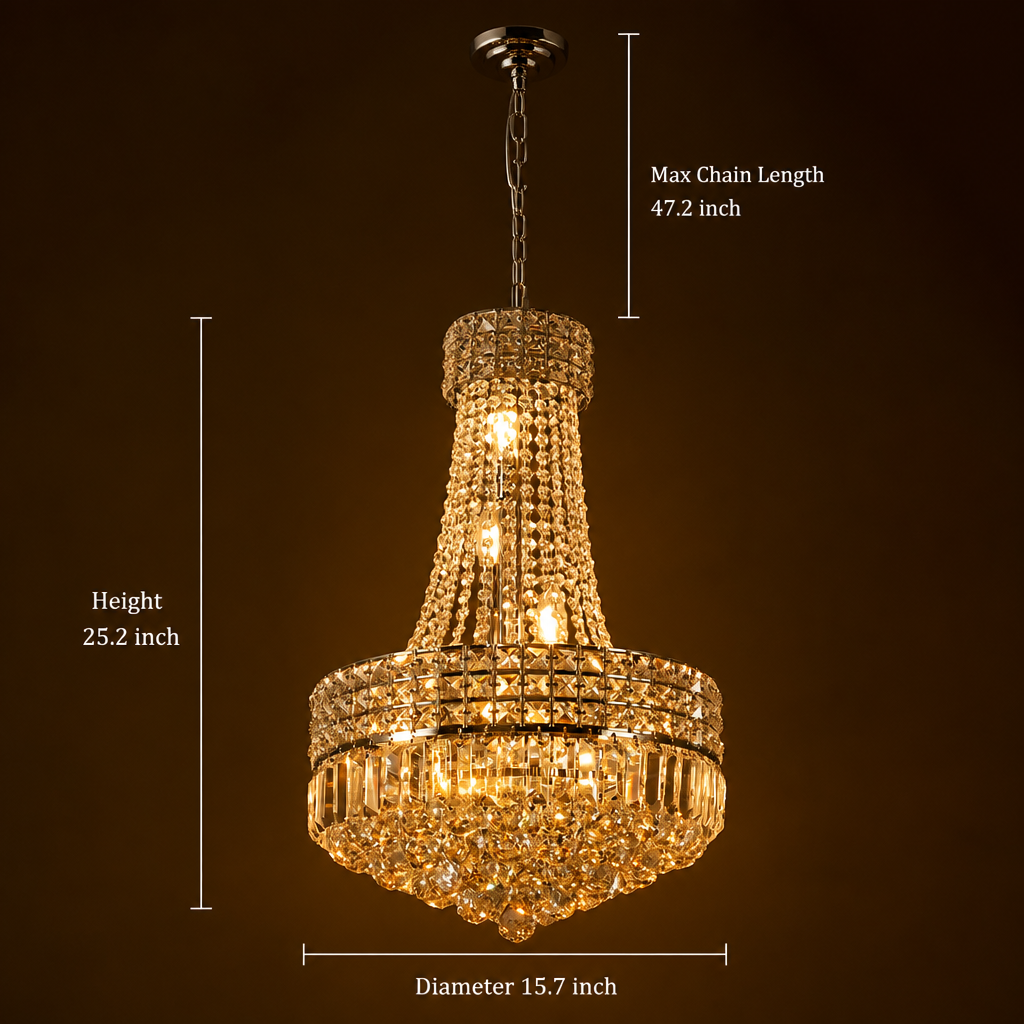Modern Crystal Empire Pendant Light