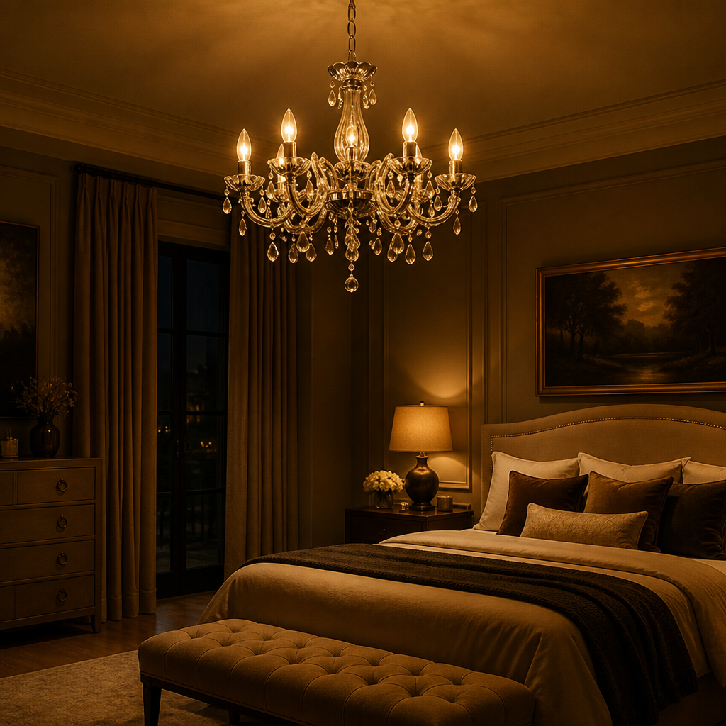 Modern Crystal Five-Arm Chandelier