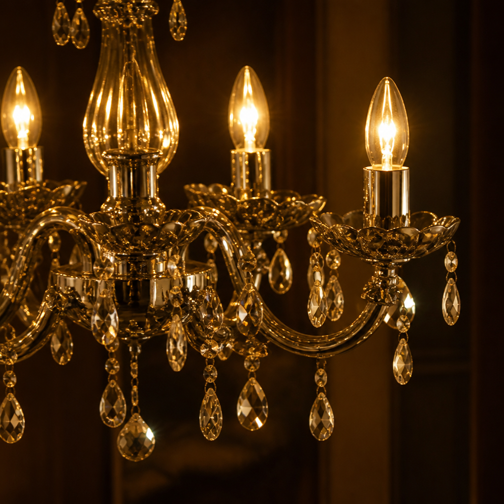 Modern Crystal Five-Arm Chandelier