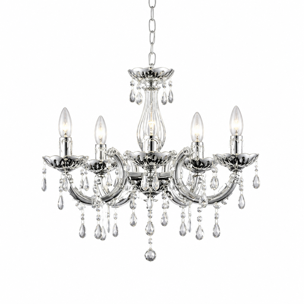 Modern Crystal Five-Arm Chandelier