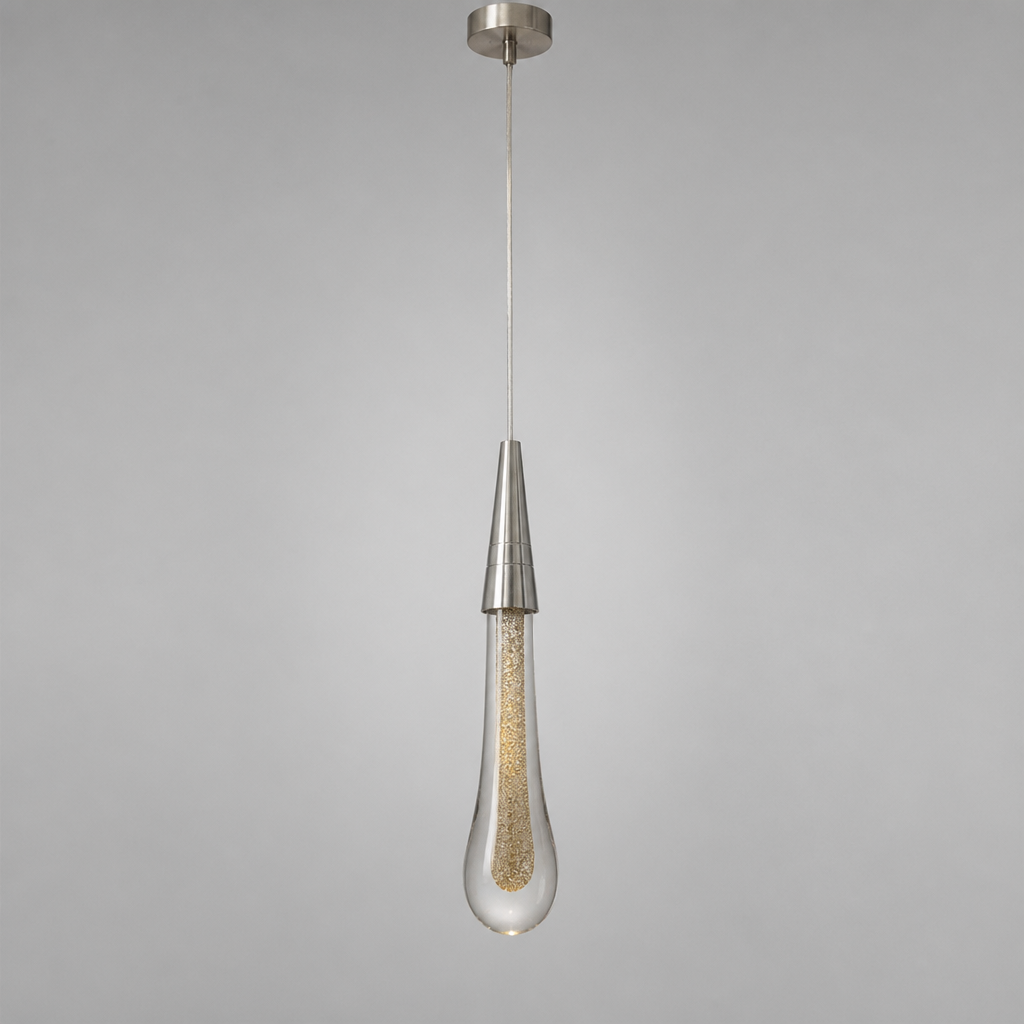 Modern Crystal Glass LED Teardrop Pendant Light