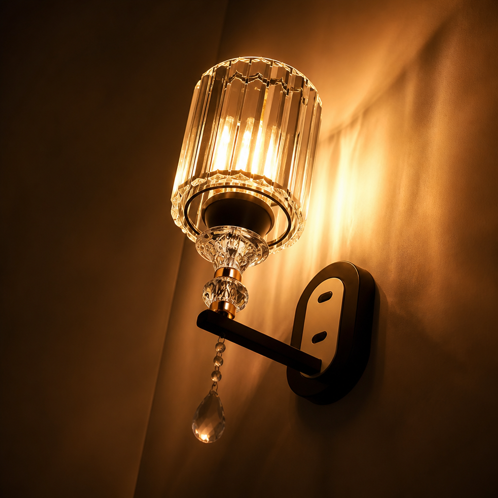 Modern Crystal & Glass Teardrop Wall Sconce