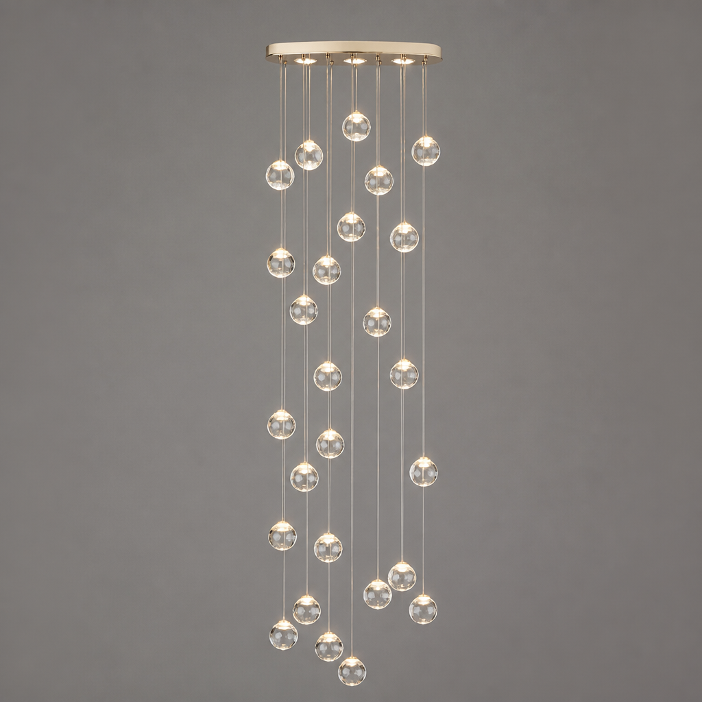 Modern Crystal LED Ball Chandelier