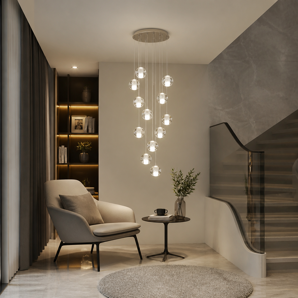 Modern Crystal LED Ball Chandelier