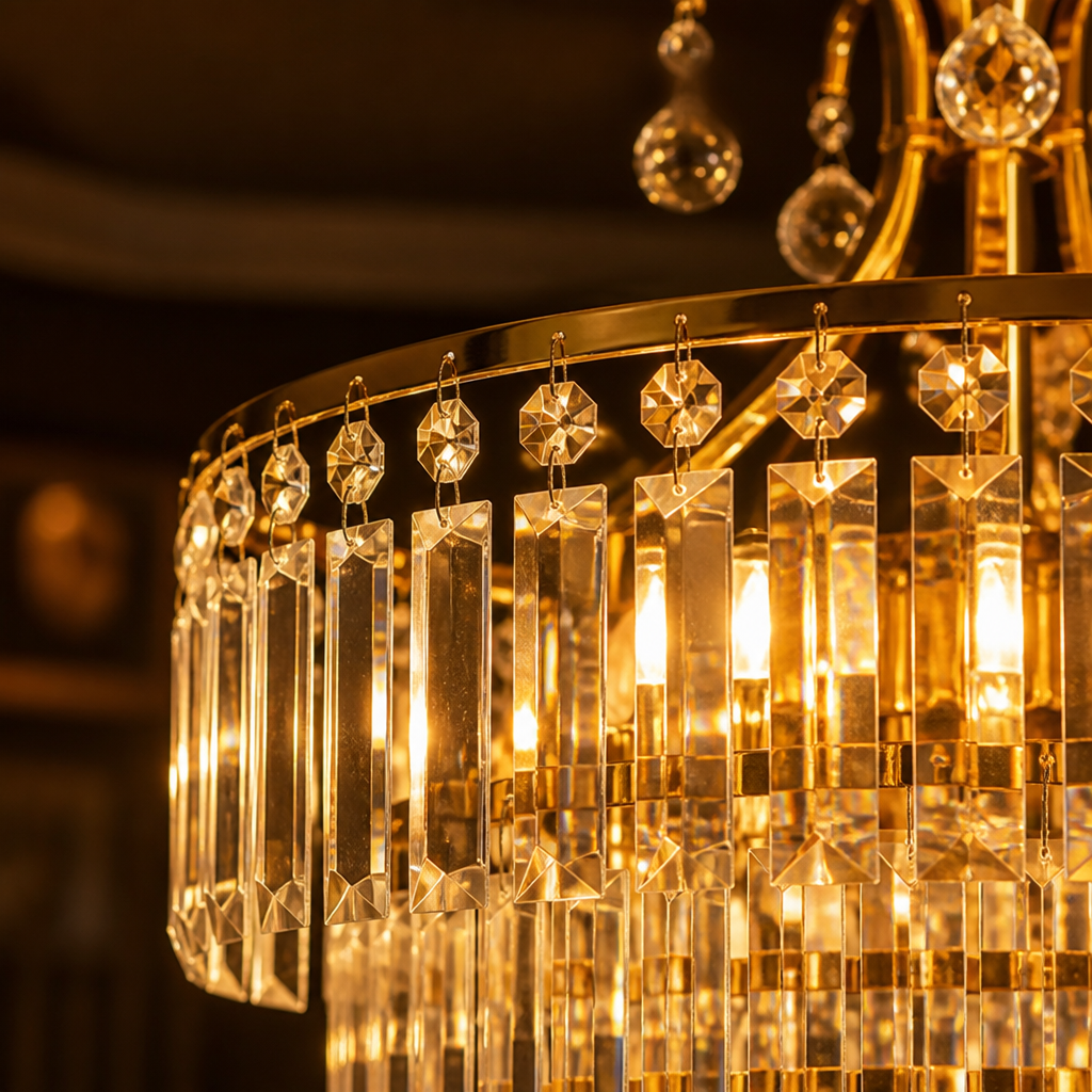 Modern Crystal Semi-Flush Ceiling Light