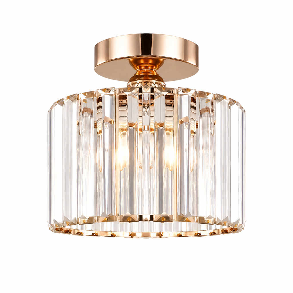 Modern Crystal Semi-Flush Chandelier