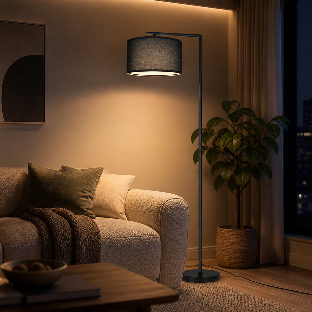 Modern Fabric Arc Floor Lamp