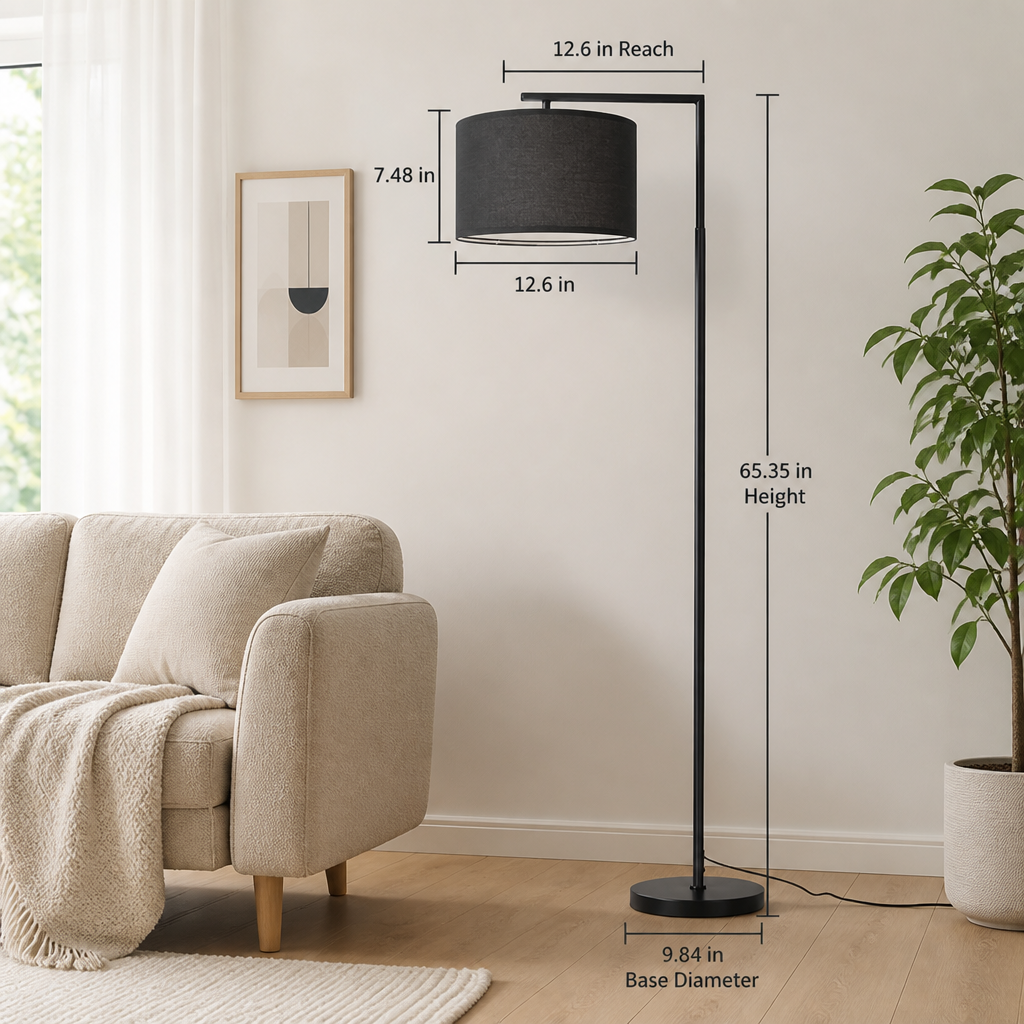 Modern Fabric Arc Floor Lamp