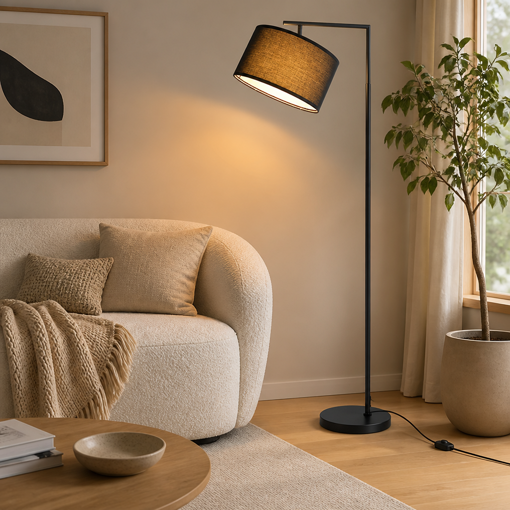 Modern Fabric Arc Floor Lamp