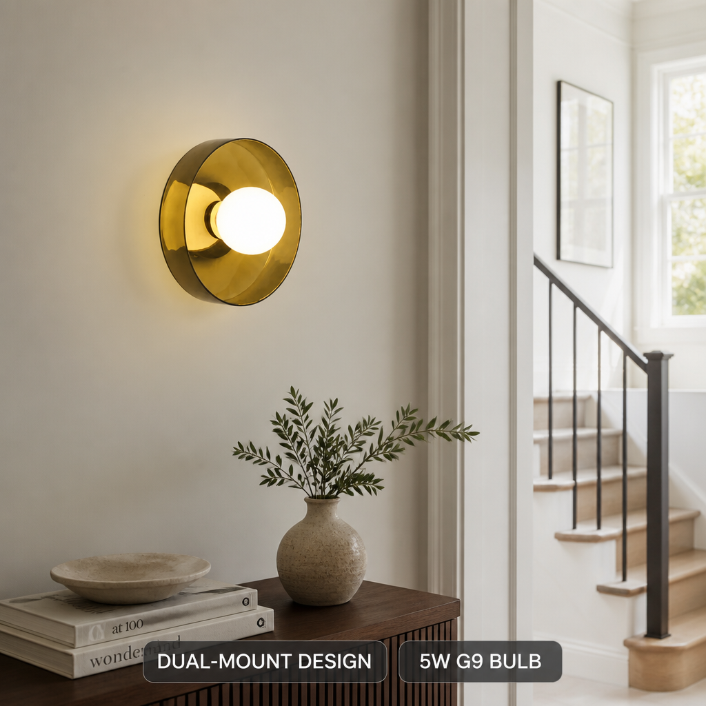 Modern Glass & Aluminum Dual-Mount Ceiling Light
