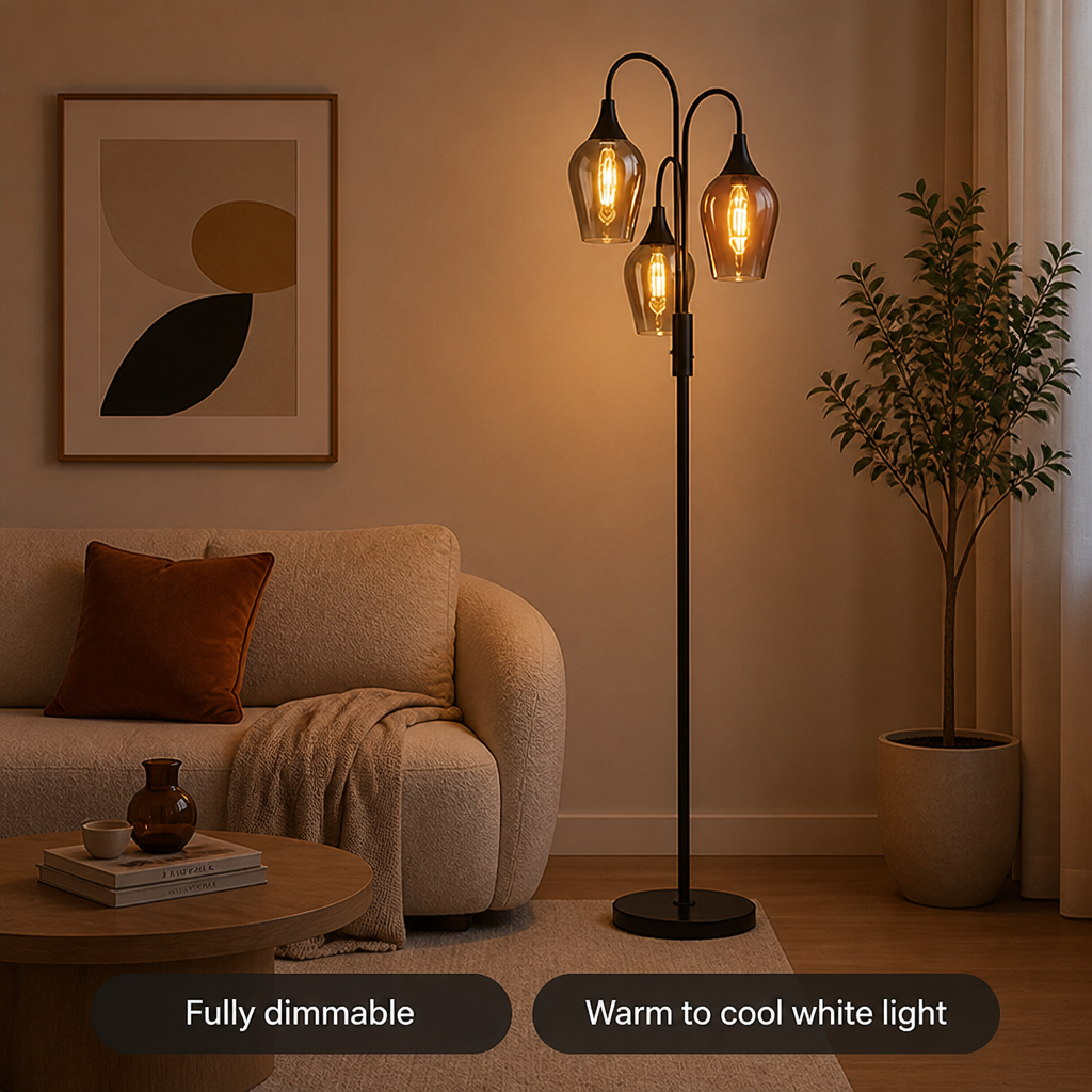 Modern Glass Arch Floor Lamp