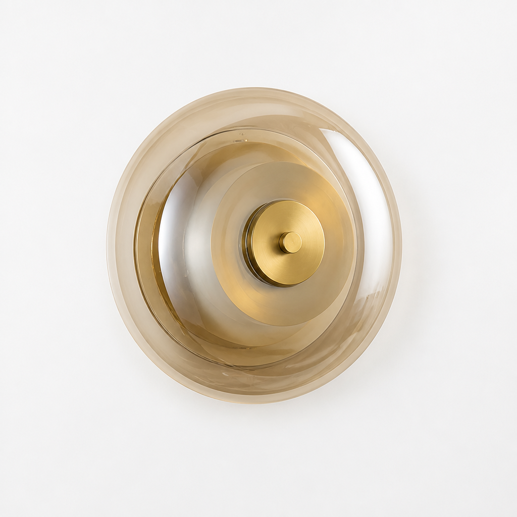 Modern Glass Copper LED Wall Sconce