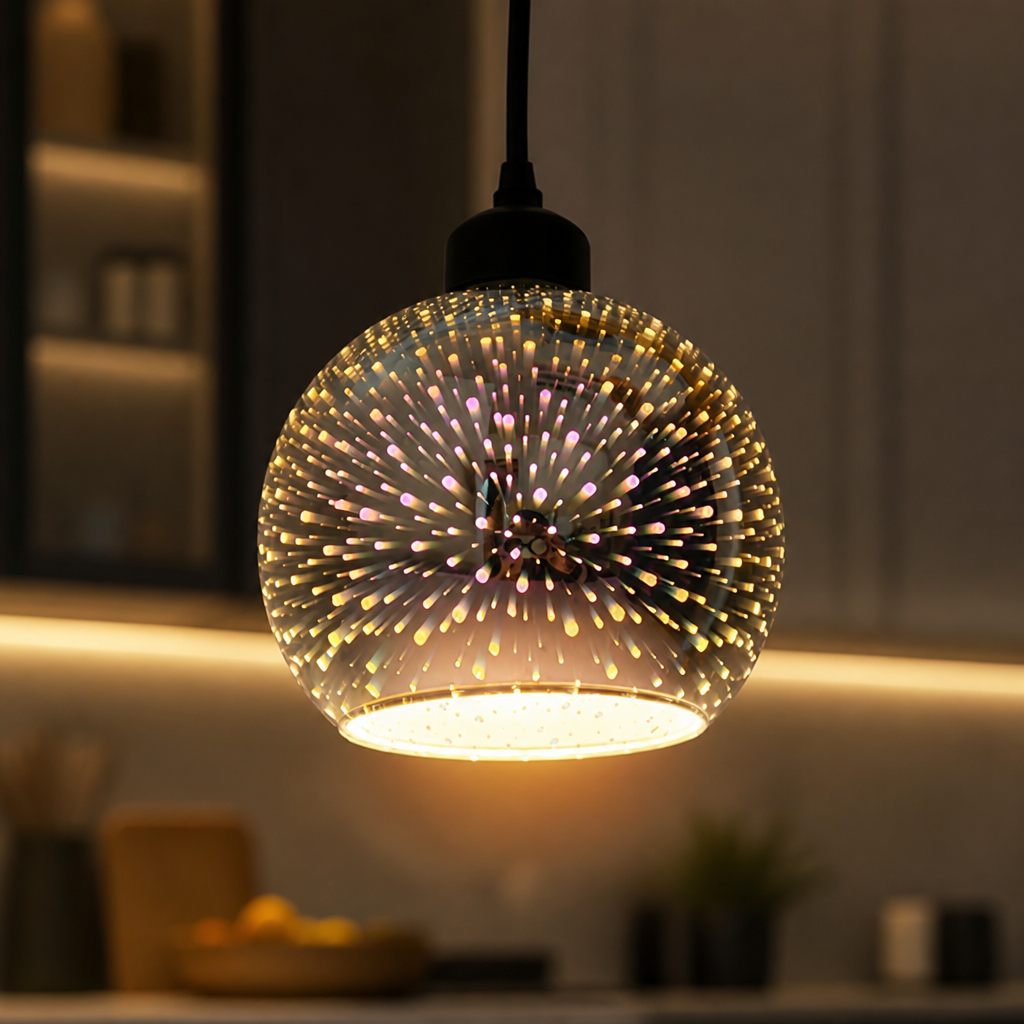 Modern Glass Fireworks Globe Pendant Light