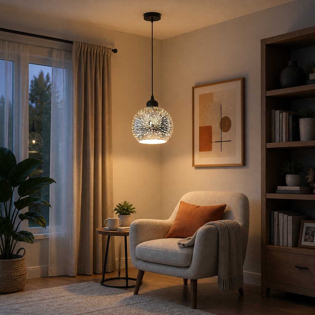 Modern Glass Fireworks Globe Pendant Light