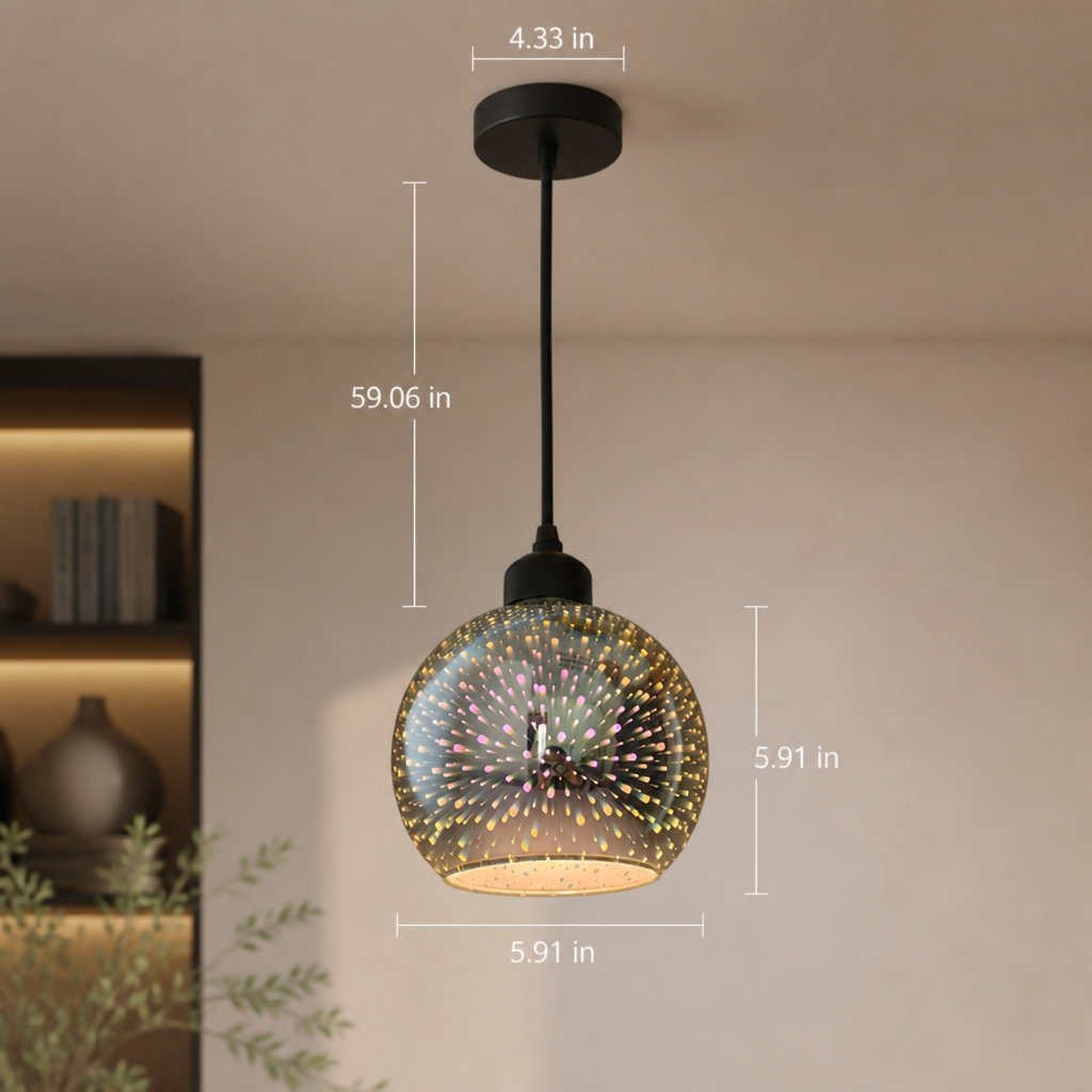Modern Glass Fireworks Globe Pendant Light