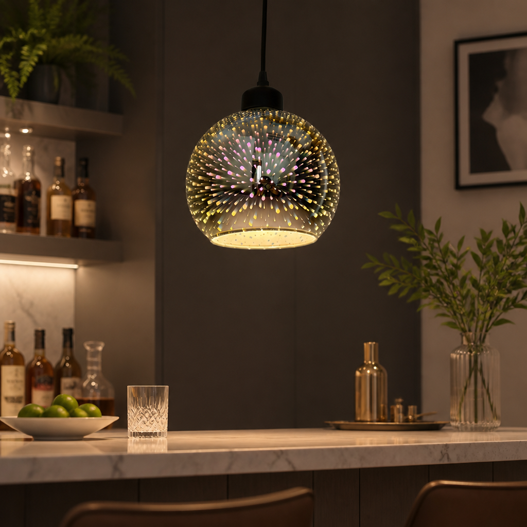 Modern Glass Fireworks Globe Pendant Light