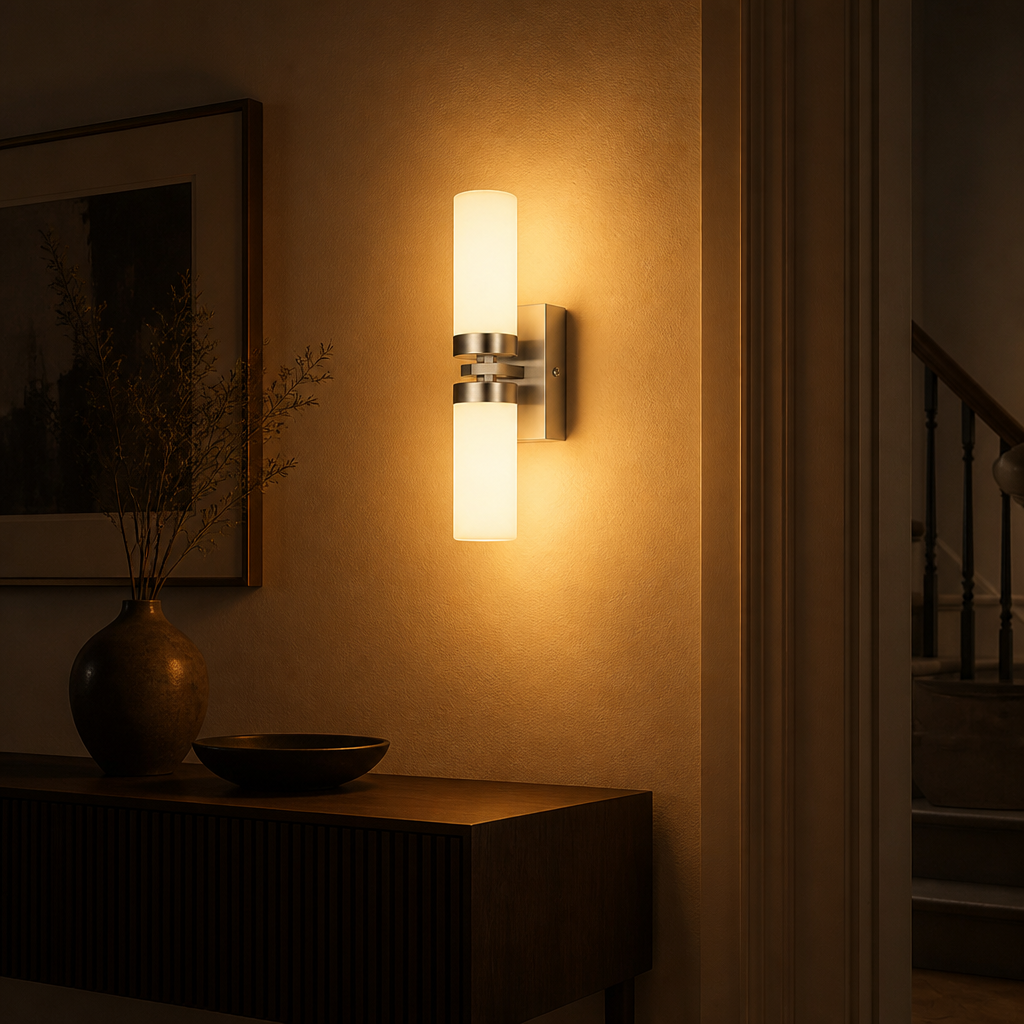 Modern Glass LED Up-Down Wall Sconce