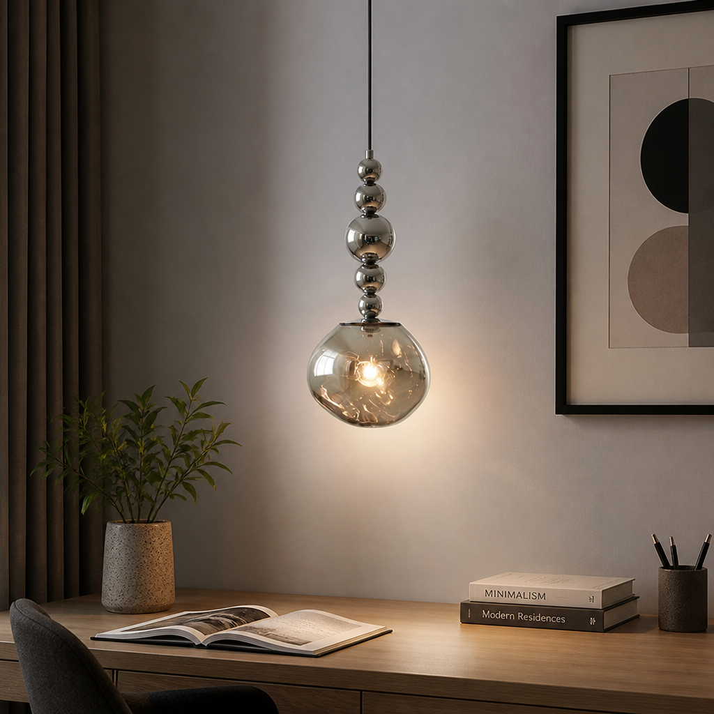 Modern Glass & Metal LED Pendant Light