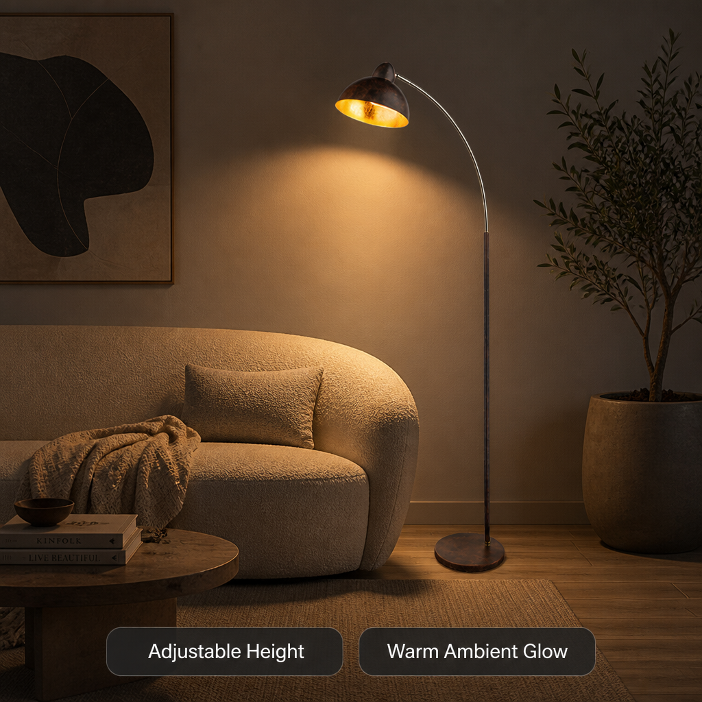 Modern Gold Arc Floor Lamp