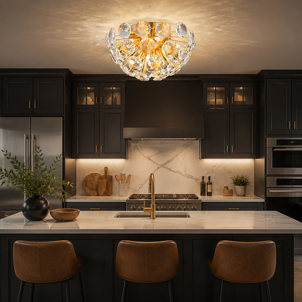 Modern Gold Crystal Chandelier