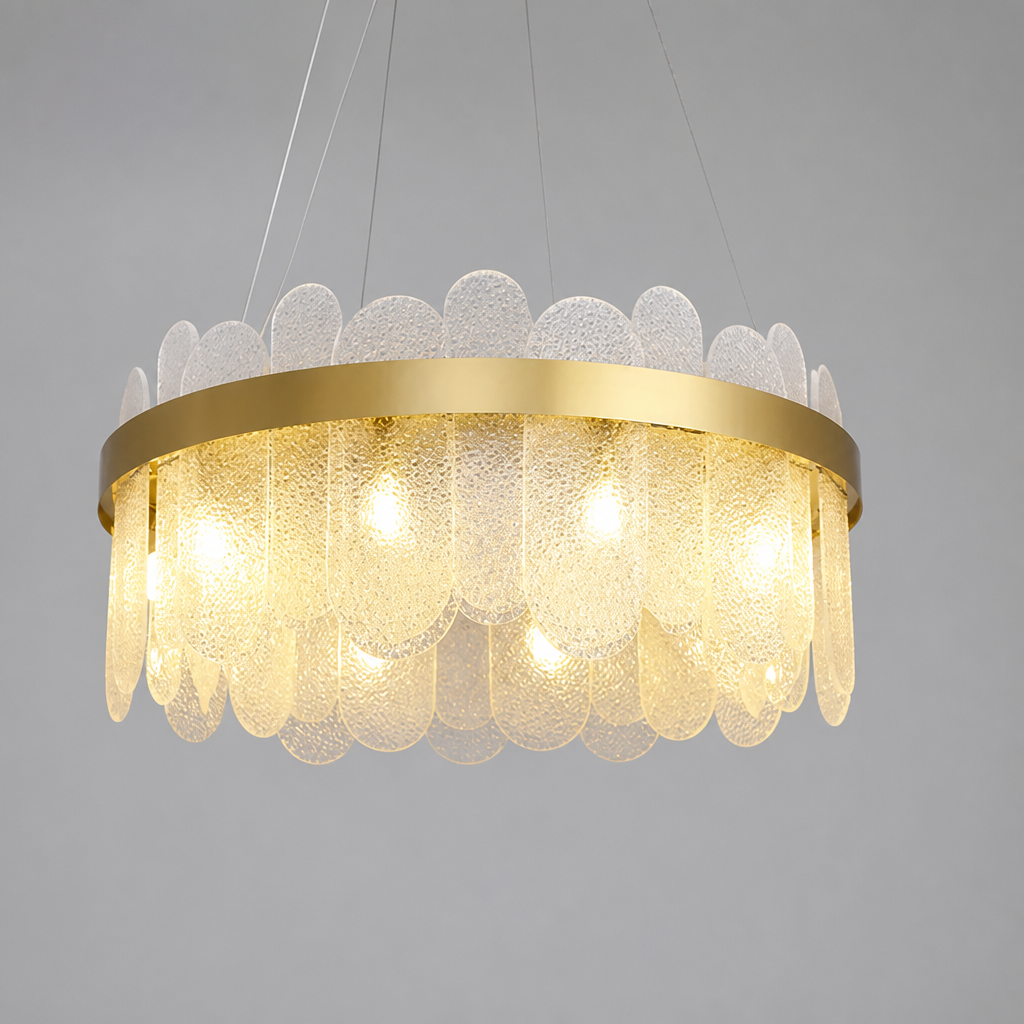 Modern Gold Crystal LED Ring Chandelier