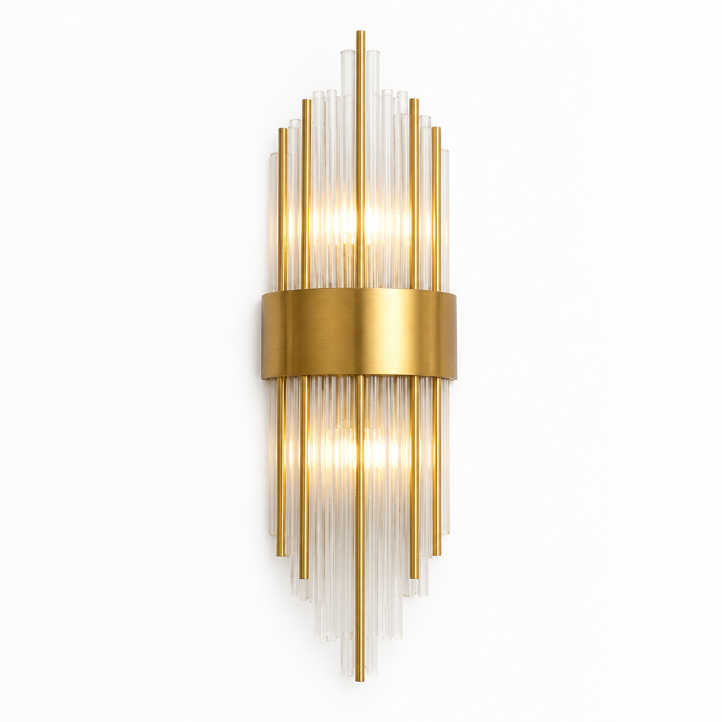 Modern Gold Crystal LED Wall Sconce