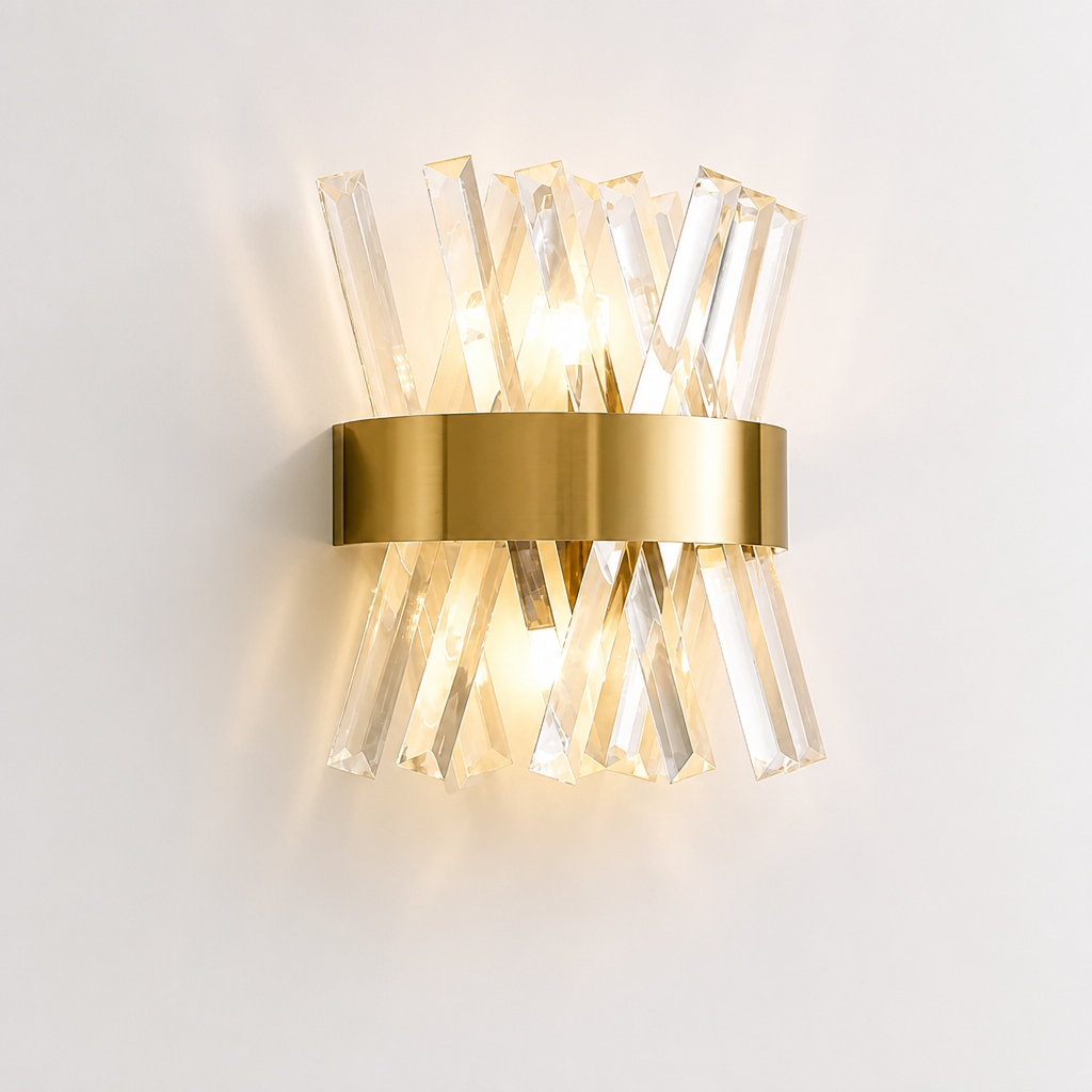 Modern Gold Crystal LED Wall Sconce