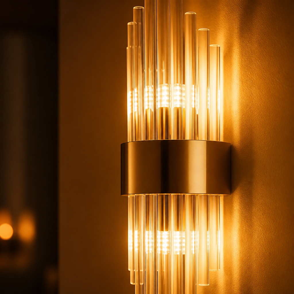 Modern Gold Crystal LED Wall Sconce