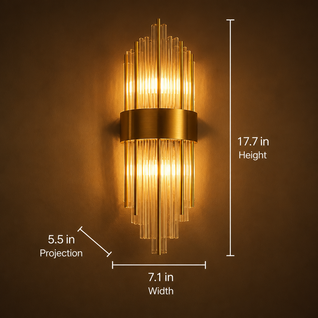 Modern Gold Crystal LED Wall Sconce