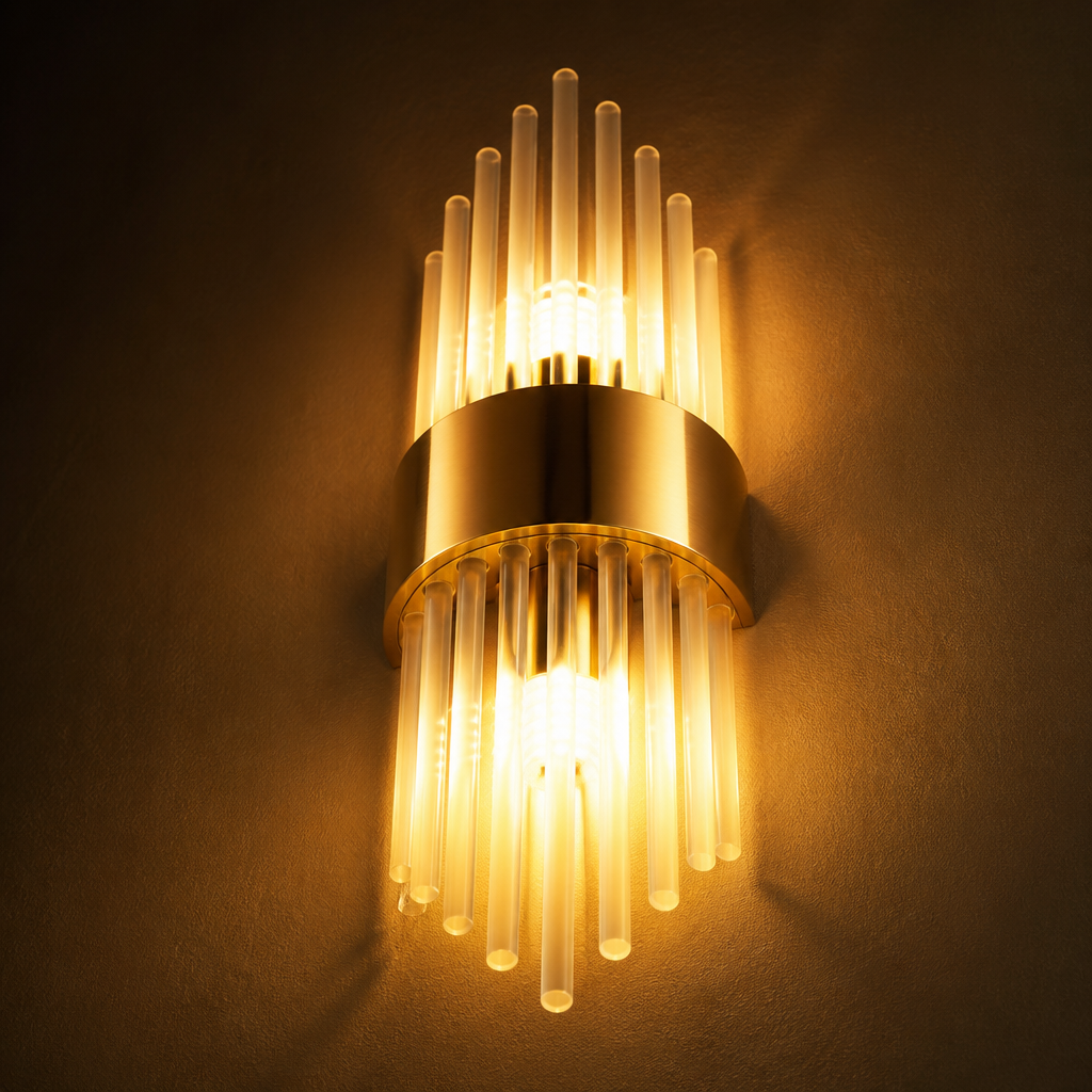 Modern Gold Crystal LED Wall Sconce