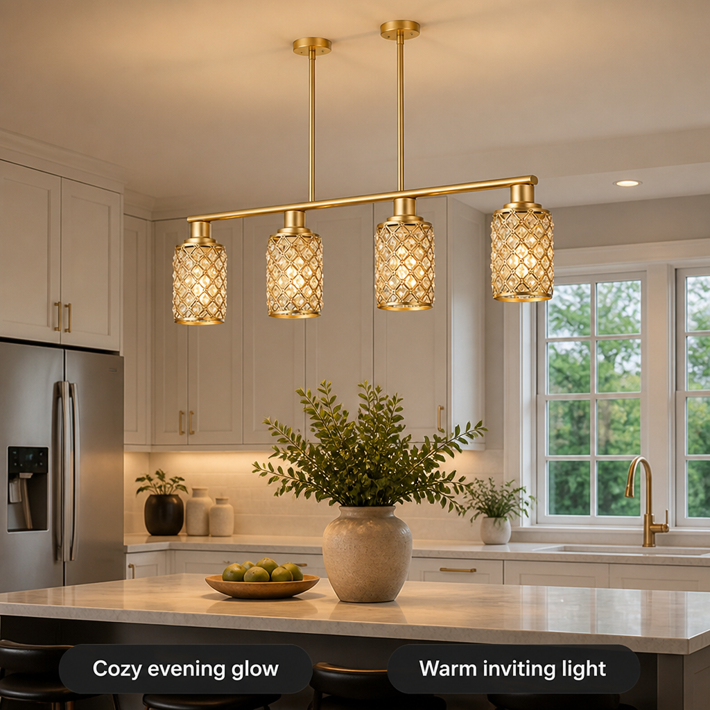 Modern Gold Crystal Pendant Light