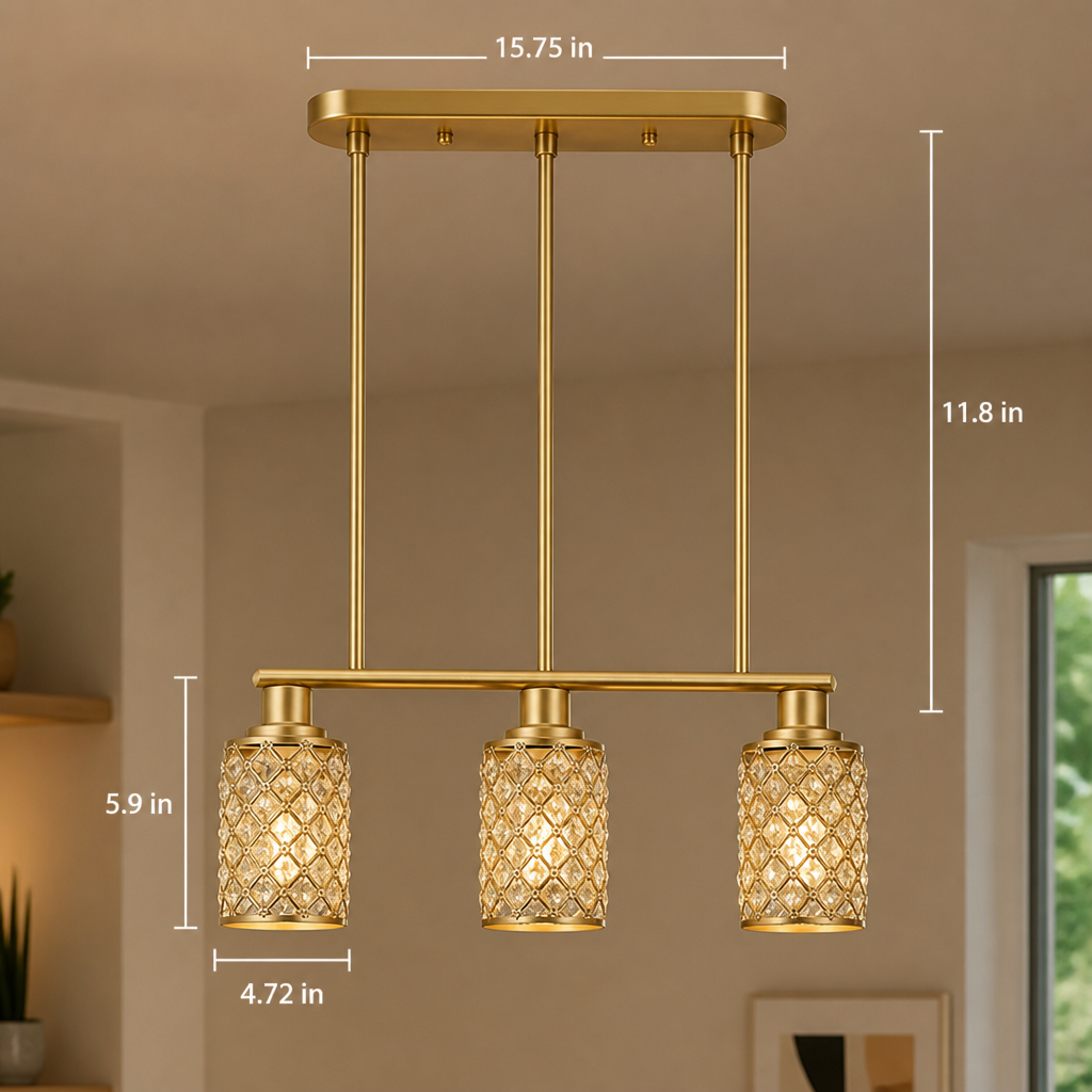 Modern Gold Crystal Pendant Light