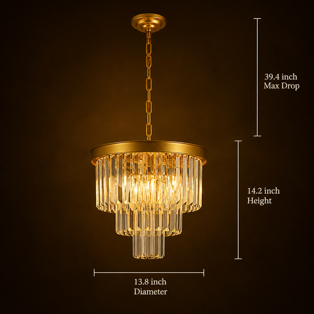 Modern Gold Crystal Pendant Light