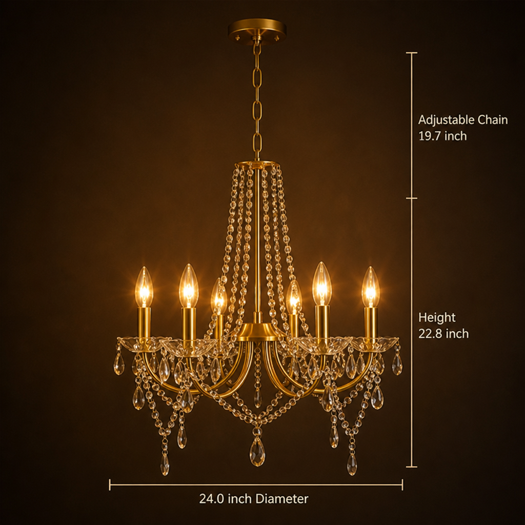 Modern Gold Crystal Pendant Light