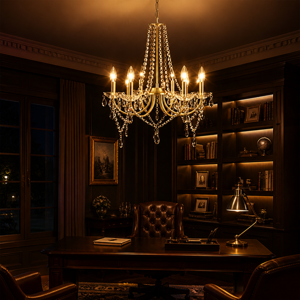 Modern Gold Crystal Pendant Light