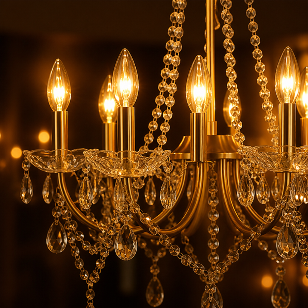 Modern Gold Crystal Pendant Light