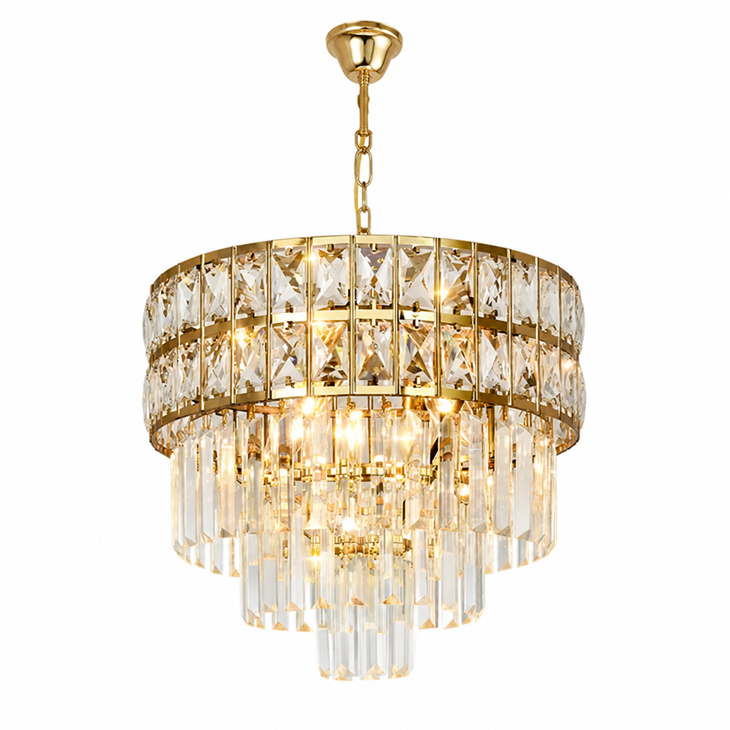 Modern Gold Crystal Pendant Light