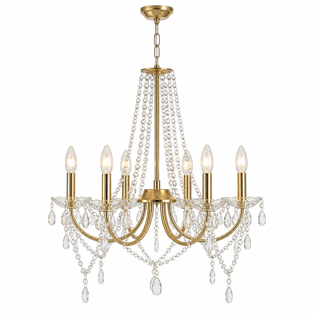 Modern Gold Crystal Pendant Light