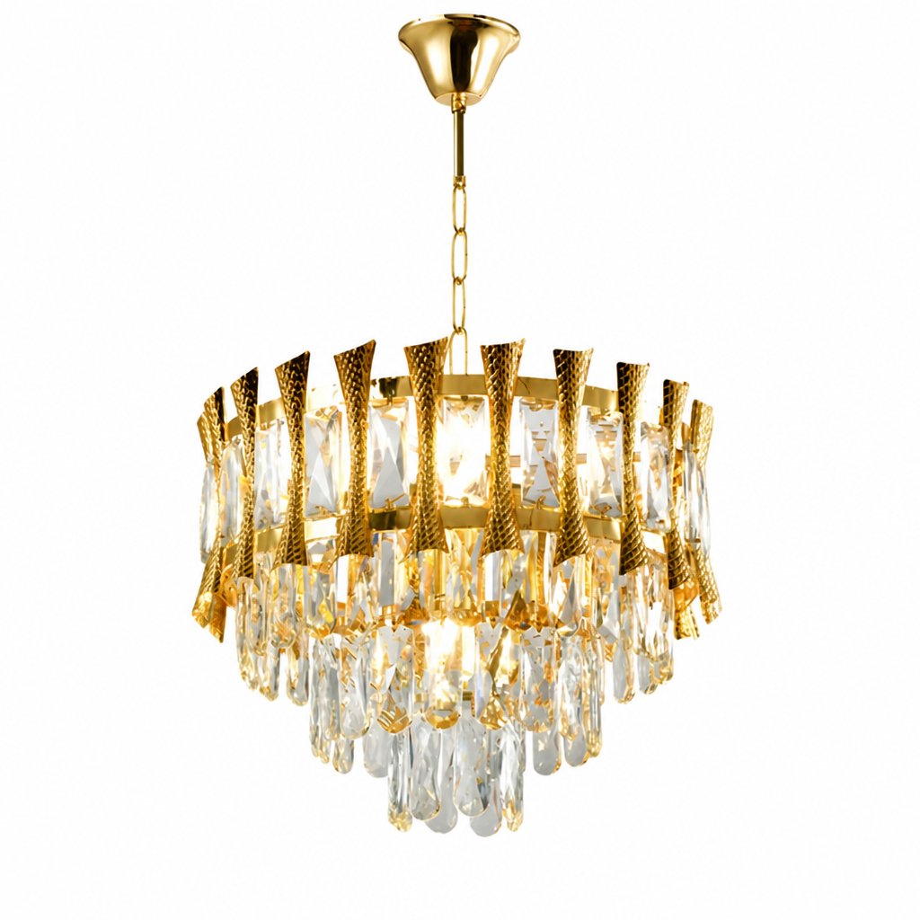 Modern Gold Crystal Round Chandelier