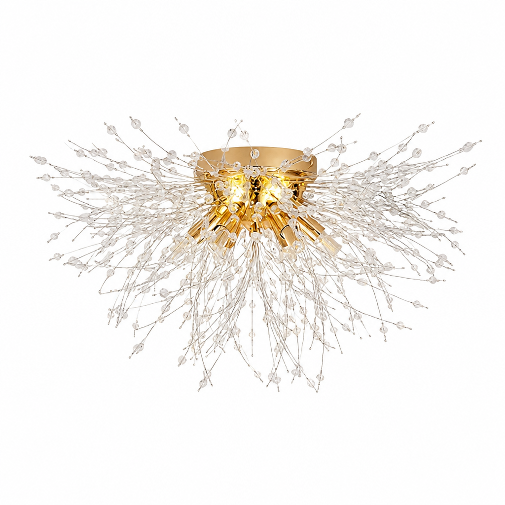 Modern Gold Crystal Sputnik Ceiling Light