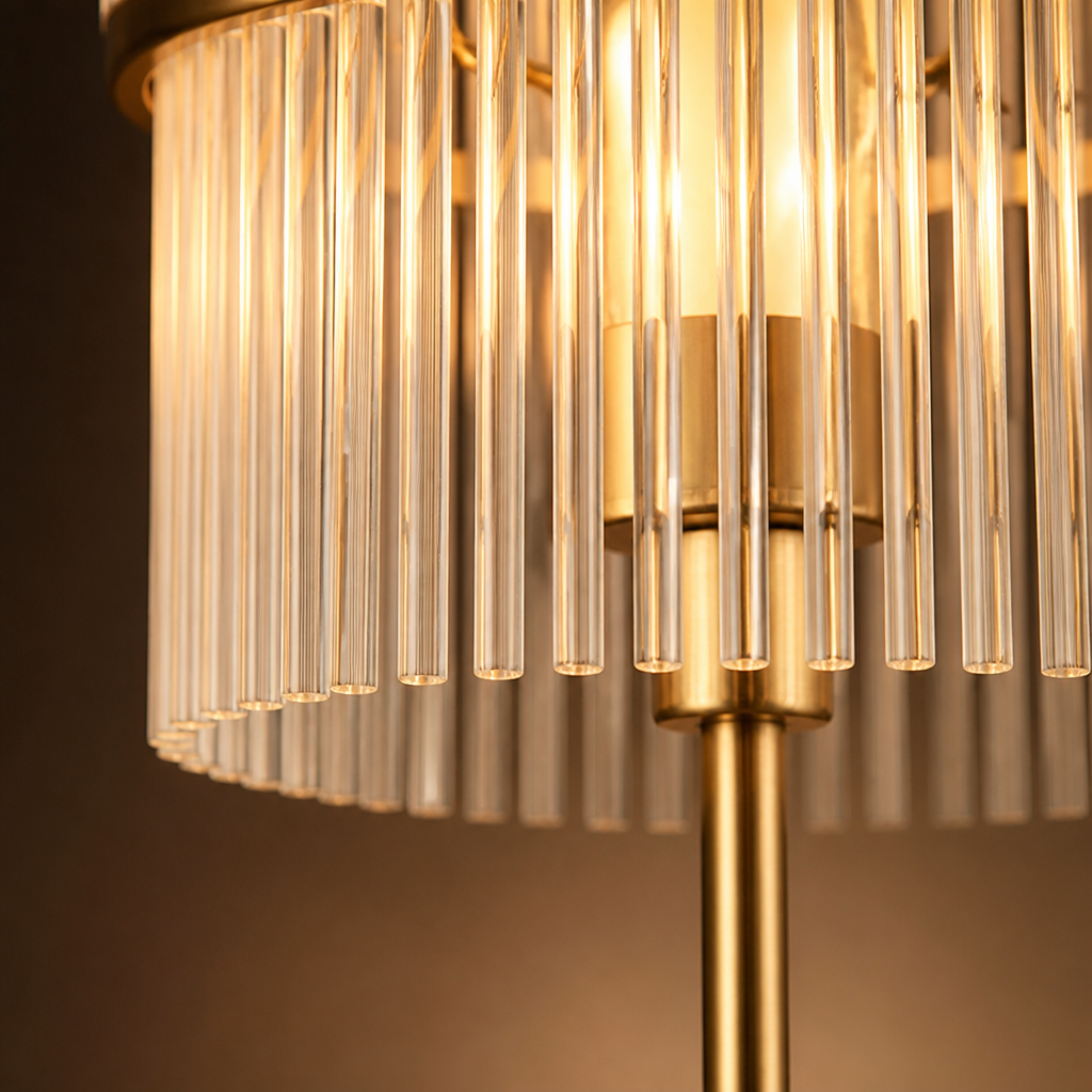 Modern Gold Glass Rods Table Lamp