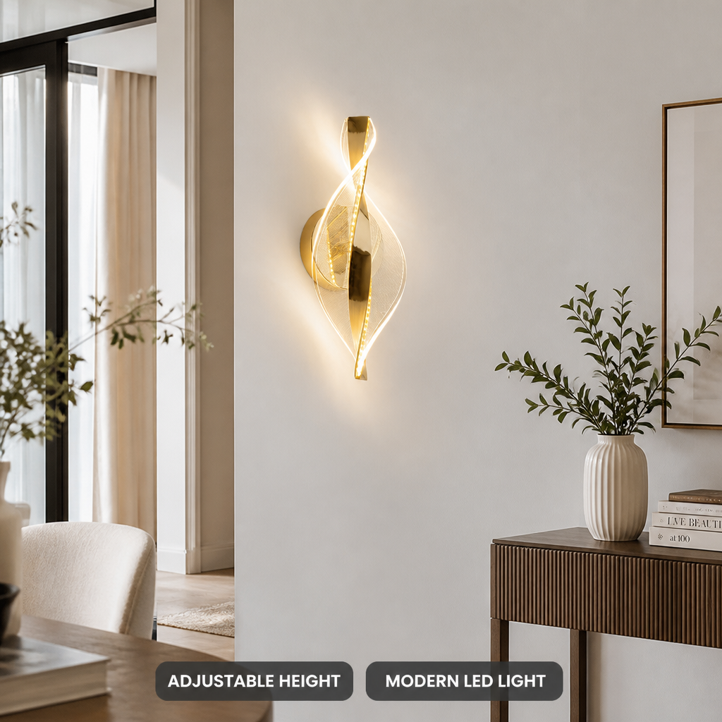 Modern Gold LED Snowflake Wall Sconce